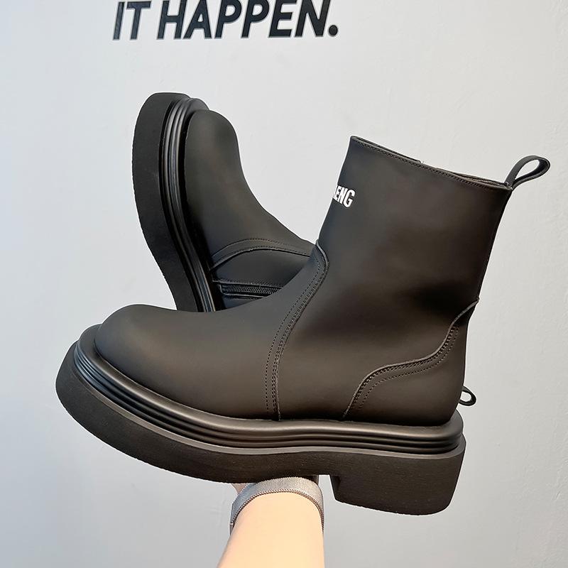 Подиумные ботинки мужские нишевые модные ботинки челси на толстой подошве модные ботинки на толстой подошве с увеличенной высотой гильзы для сигарет ботинки Martin 5014-A