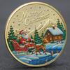 Рождественские сани цветные памятные монеты, памятные медали Санта-Клауса, Сочельник, веселые монеты на удачу, рождественский подарок, наполнители для чулка