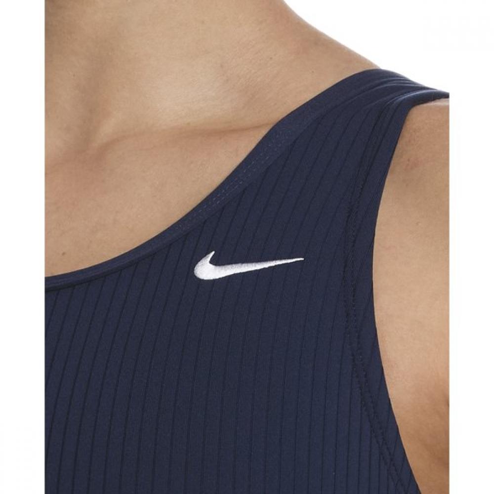 Nike Женское однотонное белое платье с низким вырезом на ноге Nessg016