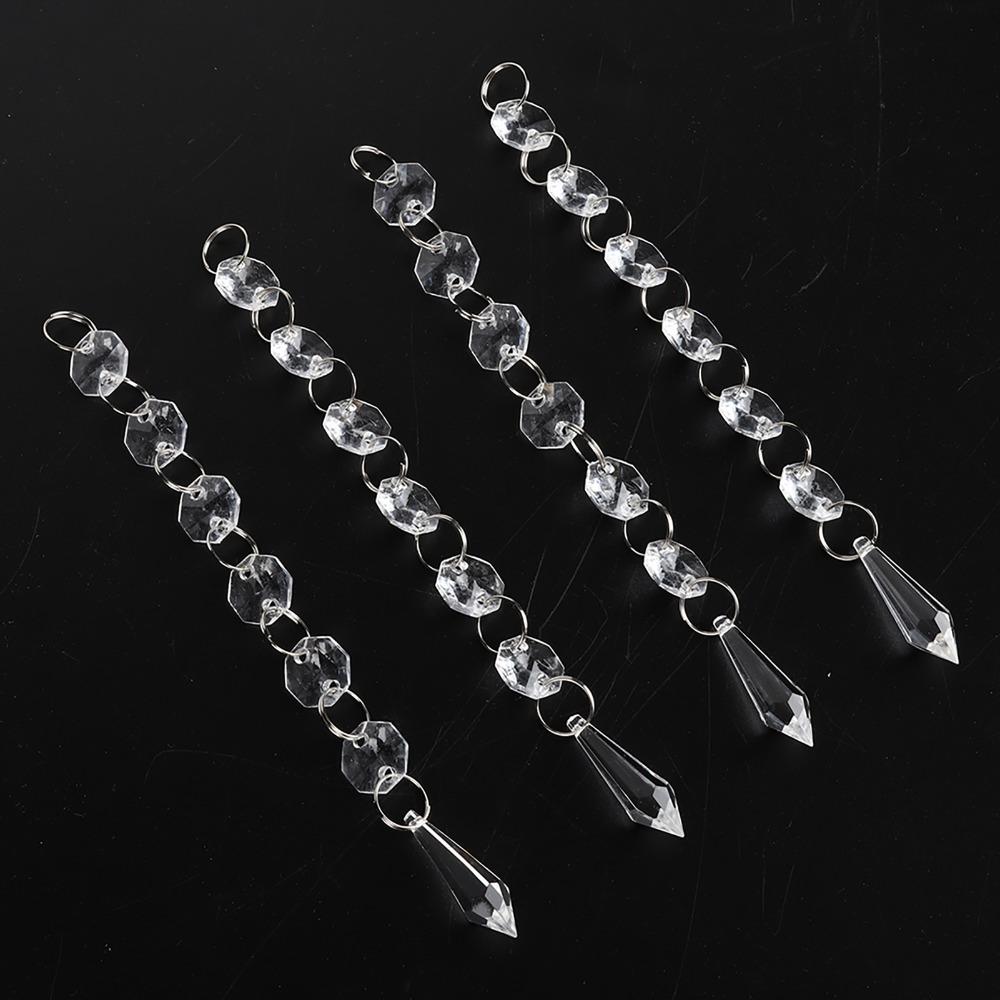 30pca Transparent Acrylic Crystal Strands Small Clear Acrylic Hanging Crystals Home Decoration