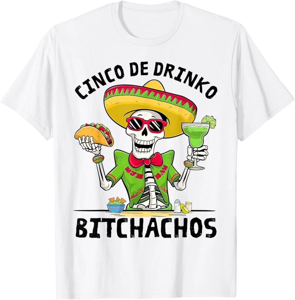Funny Cinco De Drinko Bitchachos Mexican Fiesta Drinking Men T-Shirt