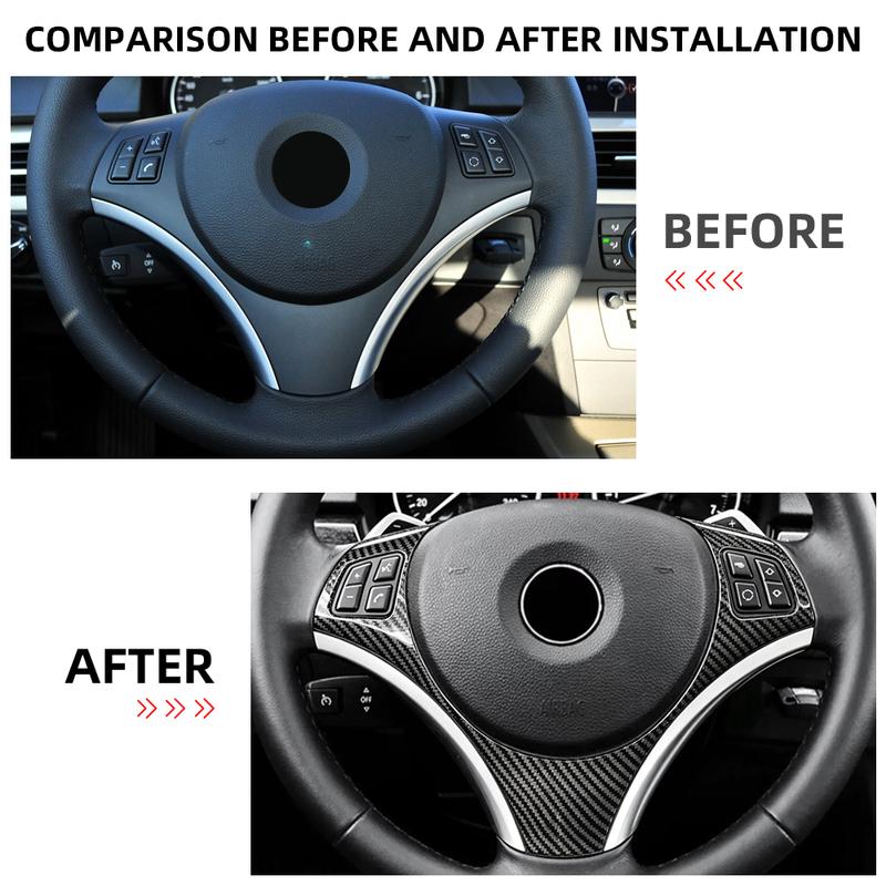 Steering Wheel Trim Sticker for BMW E90 E92 E93 2005 - 2012 E82 E87 2004 - 2011 X1 E84 2009 - 2016 Car Cover Protector