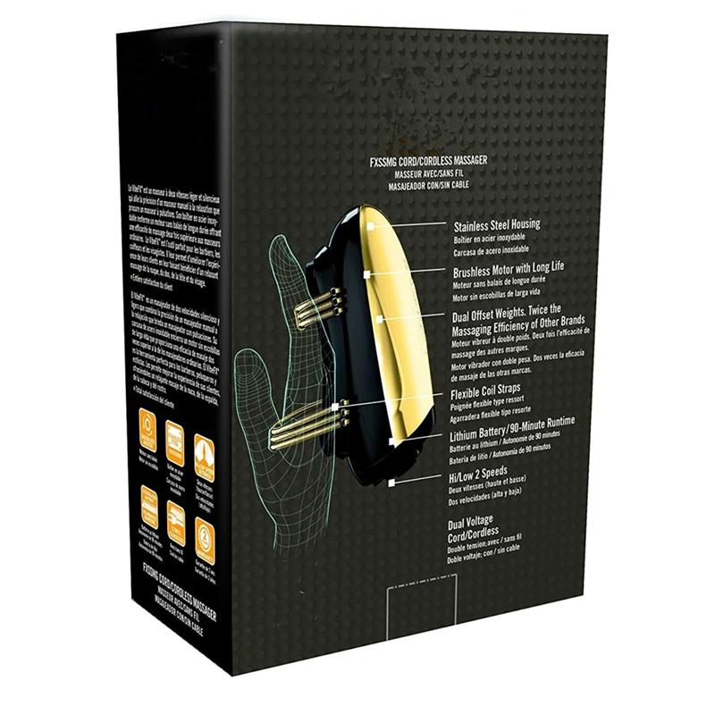 Professional Cordless Men' S Barberology Massager Handheld Metal Heat Massage Tool USB Rechargeable 2 Massage Heads Node