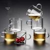 Changqi 55 Six-Color Glass Handled Mug Set - Cup mouth diameter 55mm, 12 pieces