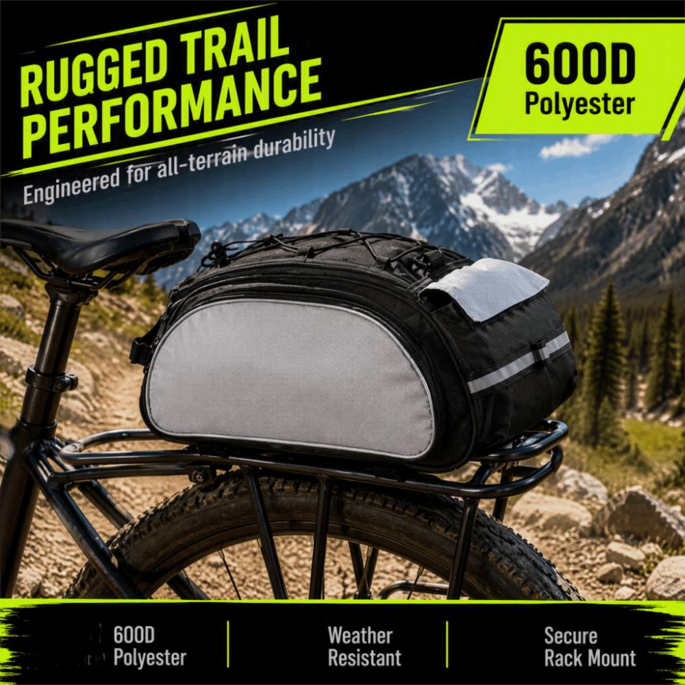 with Shoulder Strap Bike Trunk Bag 600D Polyester Bicycle Trunk Bag Rear Carrier Bag  Bike Travel