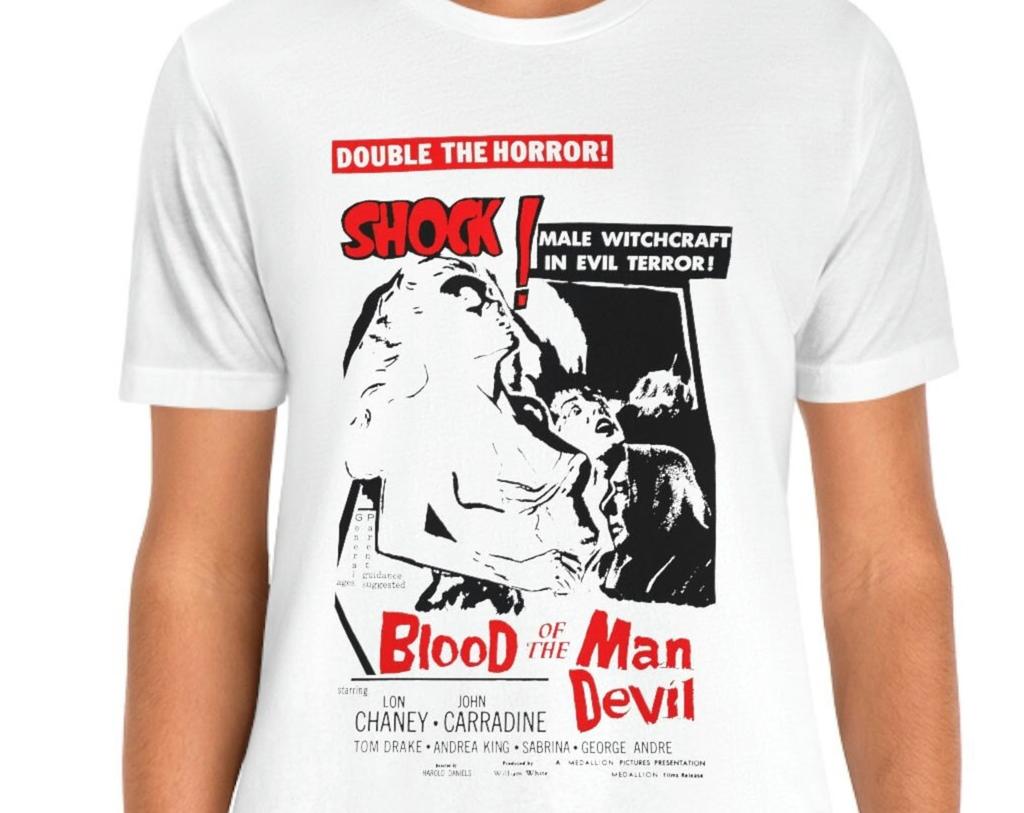 Blood Of The Man Devil Movie T-Shirt - White Short Sleeve Tee