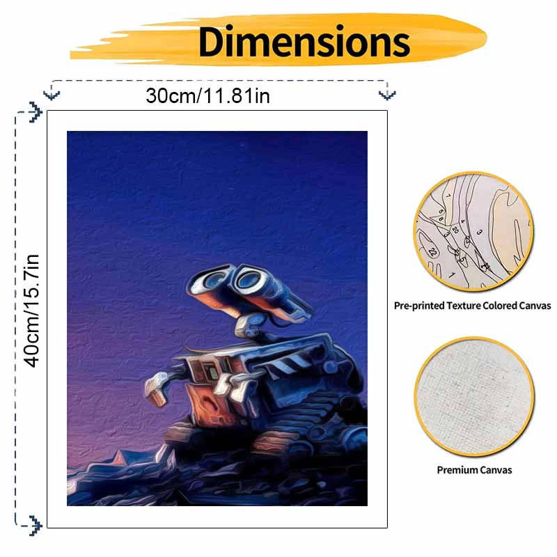 Disney animation digital WallE oil painting diy handpainted coloring painting home decoration gift wall art modern decor canvas crafts
