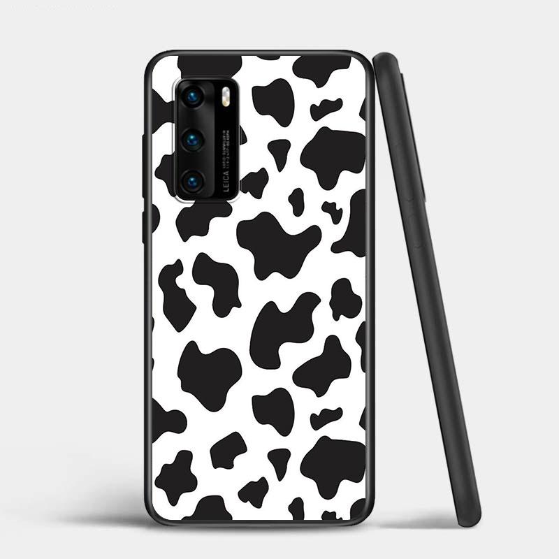Белый, черный, розовый, корова для Huawei P Smart ZS Plus 2020 2019 P40 P30 P20 Pro Lite E Plus 5G Lite, яркий черный чехол для телефона