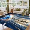 Crystal Velvet Square Rug Custom NameErling Haaland Pattern Non Slip Home Floor Decor Rug