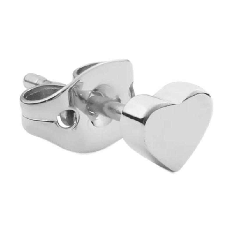 Daniel Wellington Heart-shaped design stainless steel earrings, same style for men and women, silver DW00400877