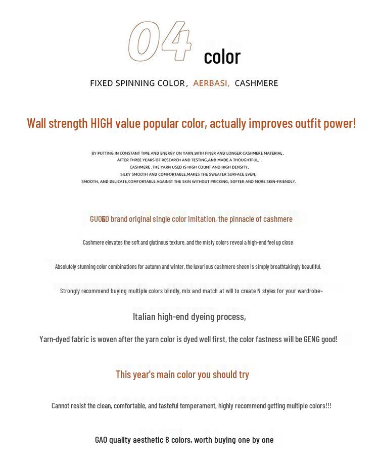 Women's Genuine Cashmere Seven-Gauge Thick Saddle Shoulder Round Neck Loose Solid Color Knit Sweater Base Layer