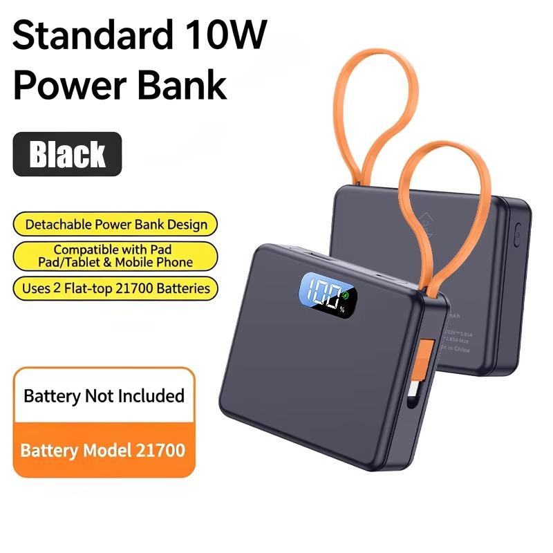 Корпус Power Bank 22,5 Вт Быстрая Зарядка 2x21700 Без Пайки DIY Батарейный Ящик USB Type C QC3.0 Корпус Зарядный Кабель
