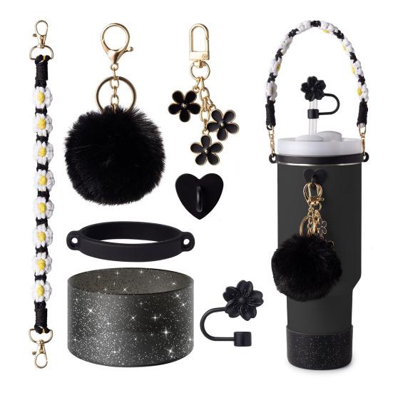 Набор из 7 принадлежностей для стаканов объемом 30/40 унций, силиконовая ручка, ремешок, соломинка для обуви