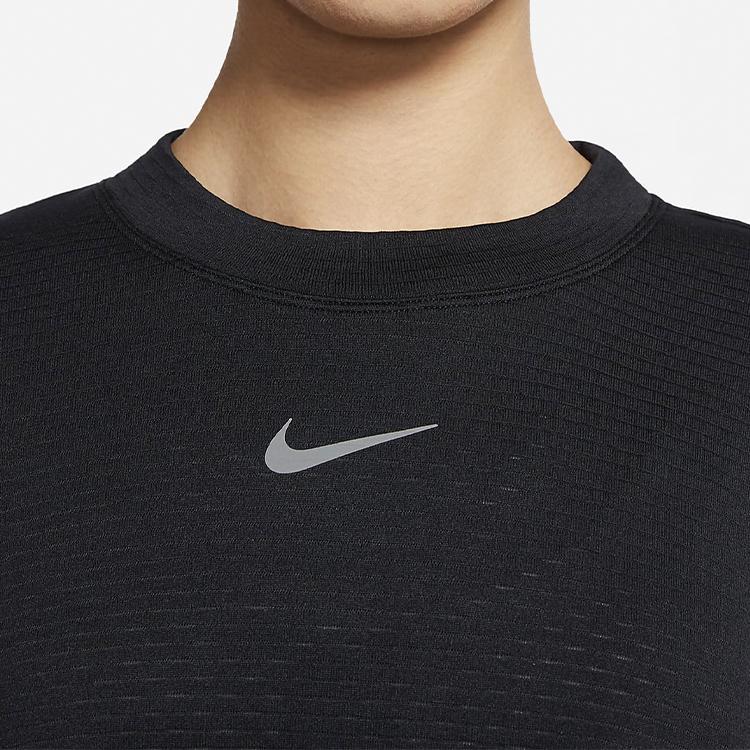 Nike Теплая флисовая толстовка с круглым вырезом и светоотражающим логотипом Sphere, женская толстовка черного цвета CU3394-010