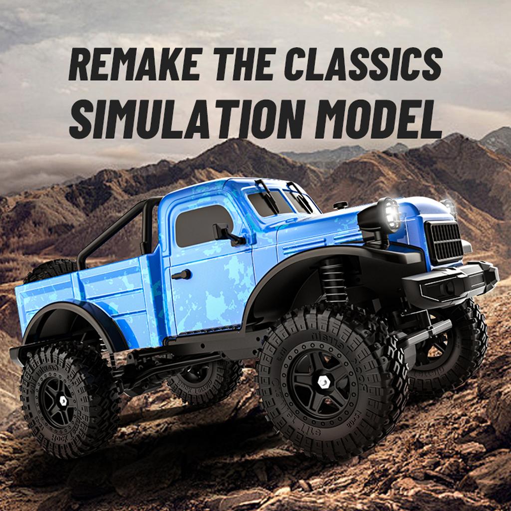 1:Машинка на радиоуправлении для бездорожья, масштаб 1:18, 2,4 ГГц, 4WD, электрический рок-кравлер со светодиодной подсветкой, 3 перезаряжаемые батареи, игрушка