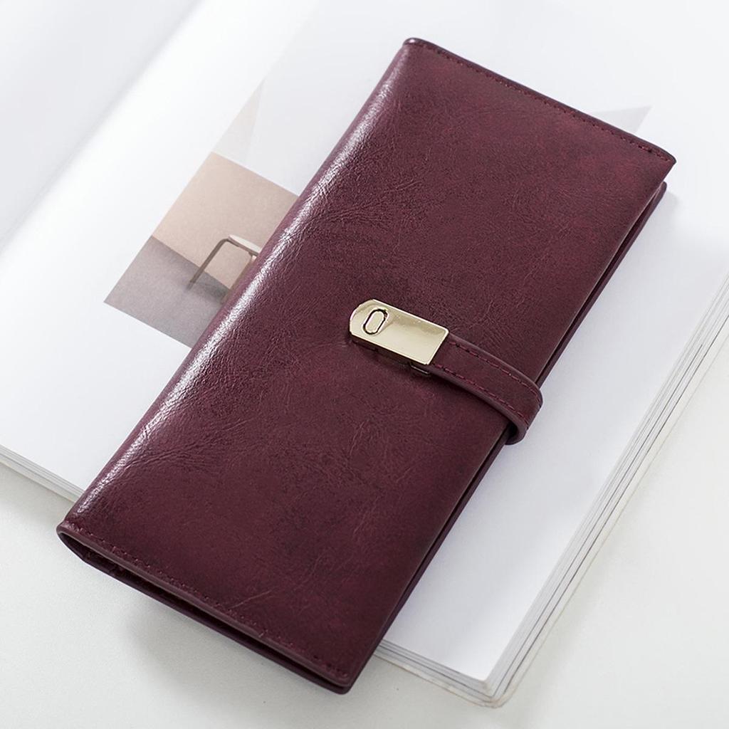 Xiangyin Frosted Women's Long Korean Style Thin Wallet - 2024 New Simple Buckle Bi-fold Design