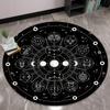 1pc Mystical Moon Phases and Zodiac Constellations Round Rug - Soft Polyester Non-Slip Floor Mat for Living Room, Bedroom