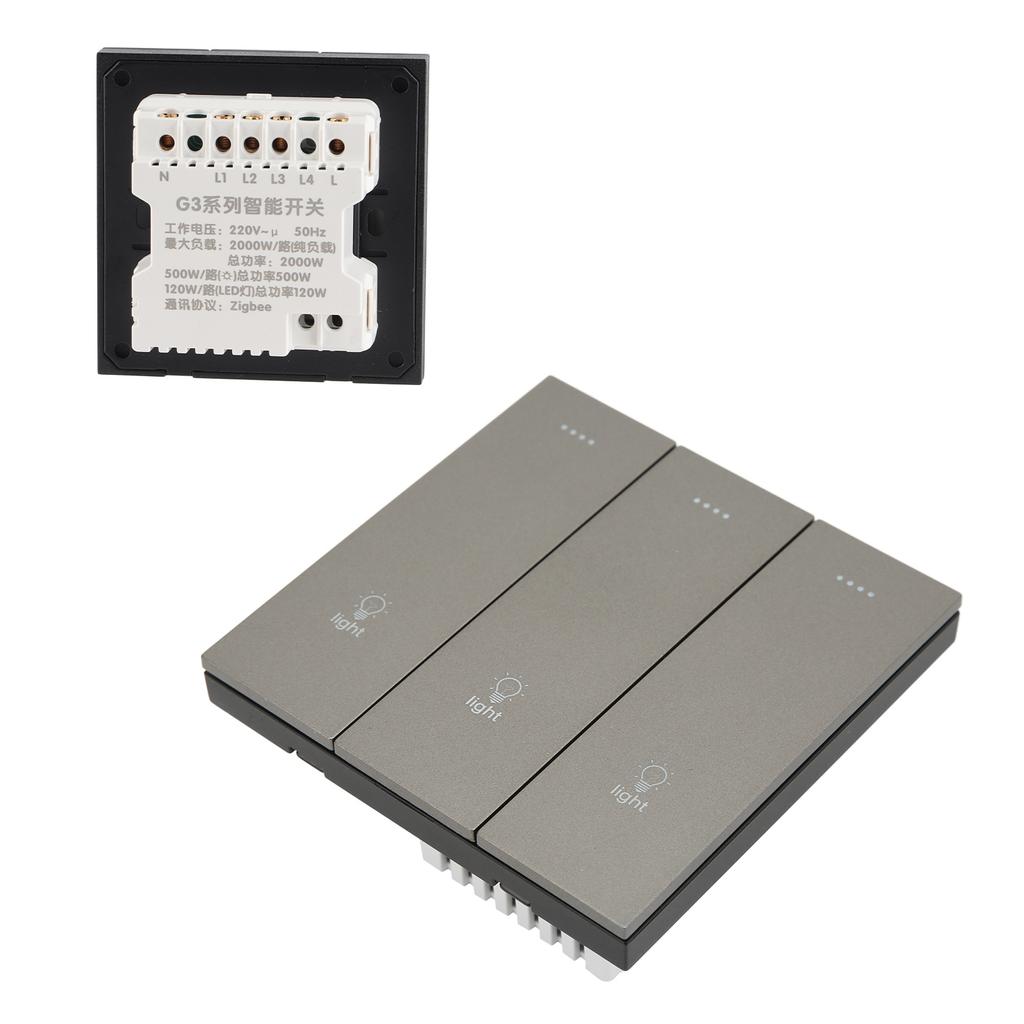 3-клавишный беспроводной интеллектуальный выключатель света WiFi Bluetooth настенный выключатель голосовое управление синхронизацией для приложения TUYA AC