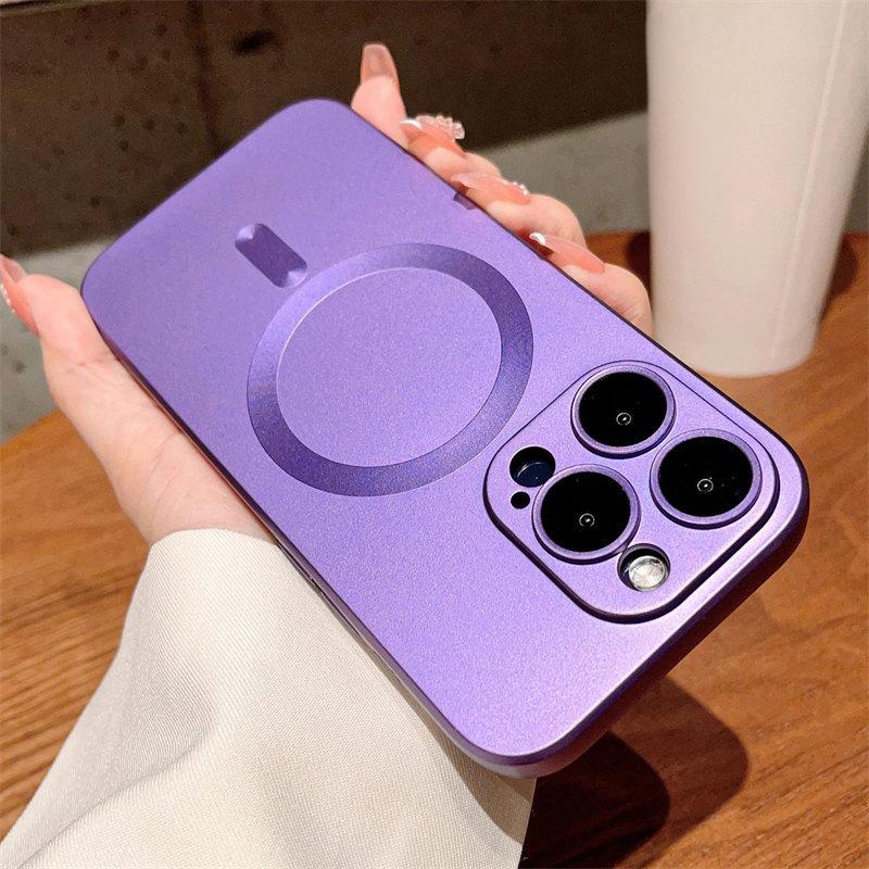 Матовый мягкий силиконовый чехол для беспроводной магнитной зарядки Magsafe для iPhone 14 15 16 Plus 13 12 11 Pro Max, защитное стекло для объектива