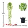 Faux Hanging Vine Plant With Green Leaves For Balcony And Party Decoration