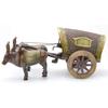 Brass Covered Village Bullock Cart Showpiece Replica, Brass Vintage Style Showpieces, Standard, Pack of 1