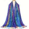 Elegant Peacock Jacquard Tassel Scarf - Gradient Color Shawl for Windproof Sunscreen - Perfect for Mardi Gras Party