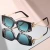 New Small-Framed Cat-Eye Sunglasses With Metal Imitation Pearl Temple Fashionable Decorative Sunglasses