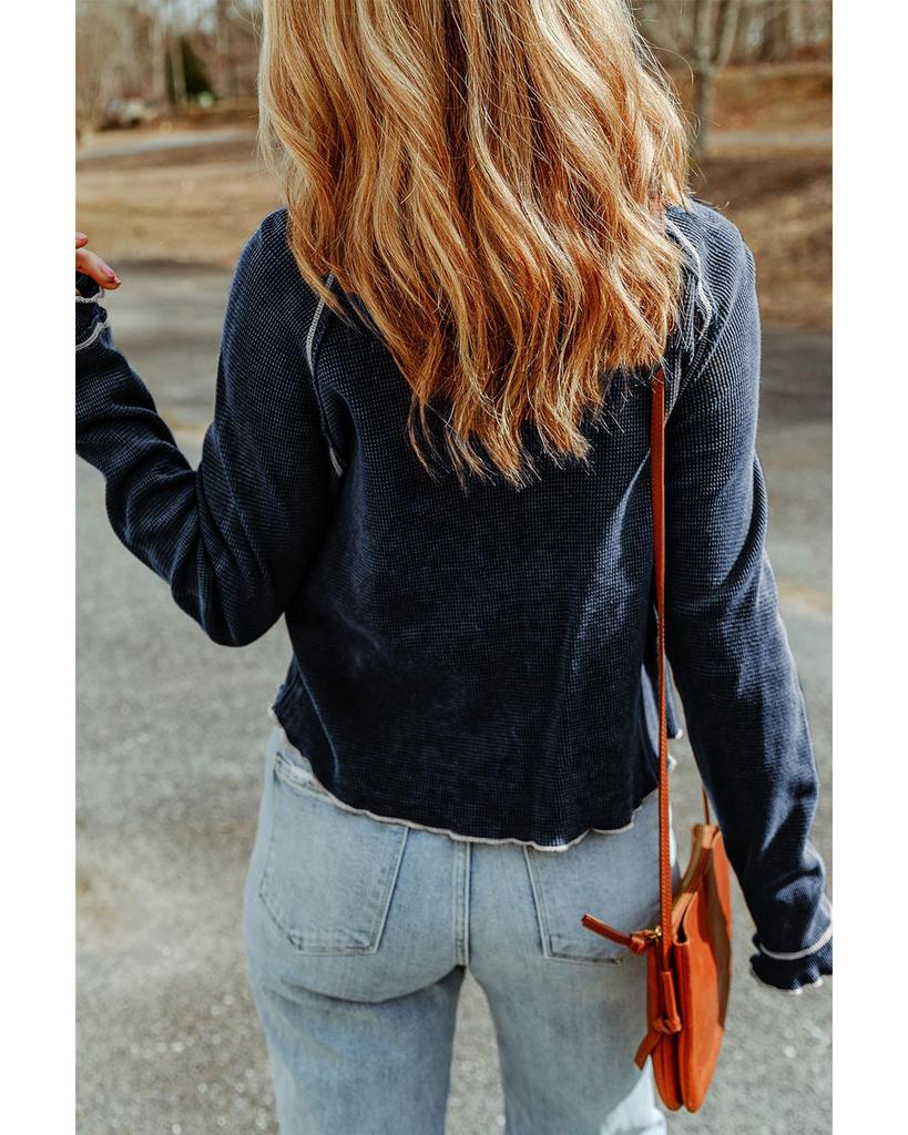 Azura Exchange Текстурированный топ с длинными рукавами