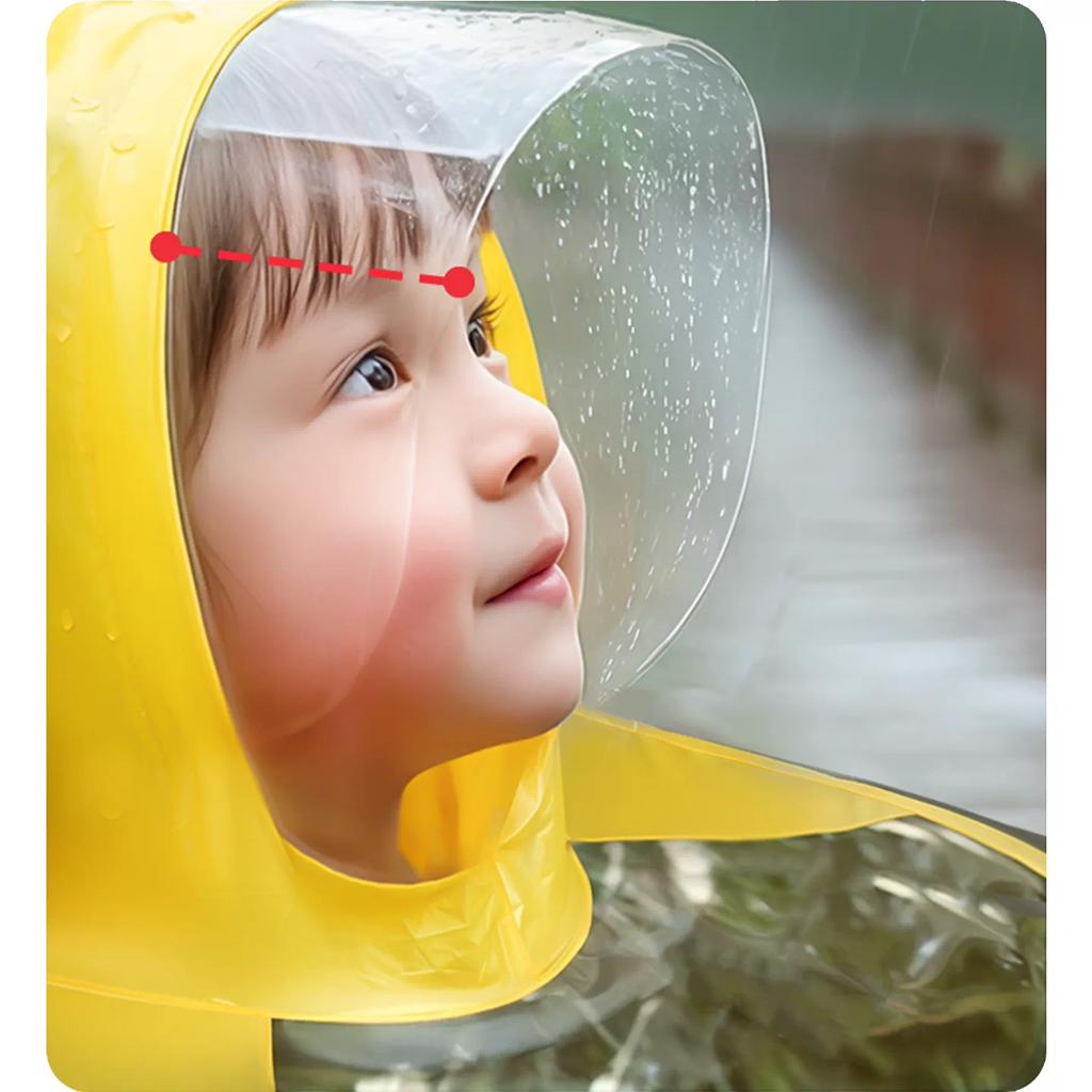 Baby Raincoat Children's Little Yellow Duck Ufo Raincoat Rain Boots Infant Rain Poncho Cape Umbrella Hat One-Piece Rain Poncho