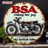 Винтажная металлическая табличка BSA Motorcycle, Алюминиевая настенная art 20 см, Ретро Декор для Гаража Бара