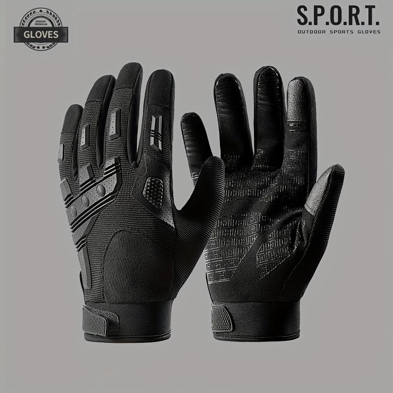 1 пара износостойких дышащих нескользящих перчаток для езды на велосипеде с сенсорным экраном и полным пальцем, подходящих для занятий спортом на открытом воздухе, езды на природе, обучения кемпингу