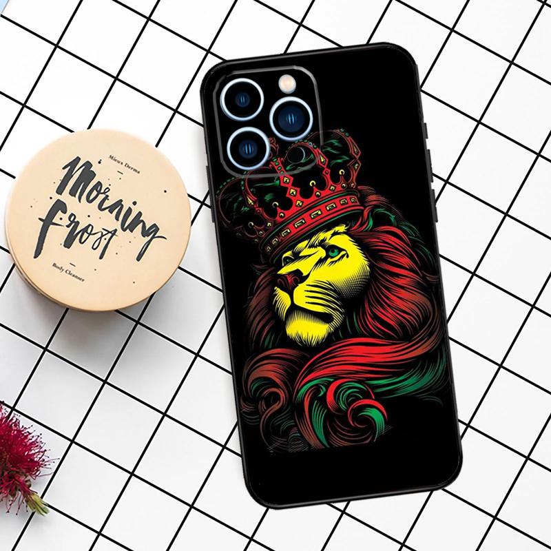 Чехол Rasta Lion Reggae Bob Marleys для iPhone 11 12 13 14 16 15 Pro Max 7 8 Plus 12 13 Mini XS MAX X XR Обложка Coque
