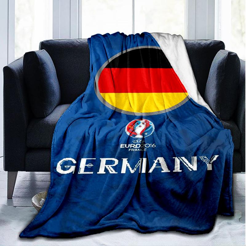 1PC German Football Emblem Printed Soft Flannel Blanket Throw for Adult Bedroom Living Room Sofa Camping Travel Fan gifts Christmas Gifts