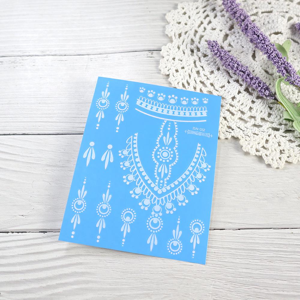 1 лист белой хны для татуировки, светящаяся синяя временная татуировка для руки