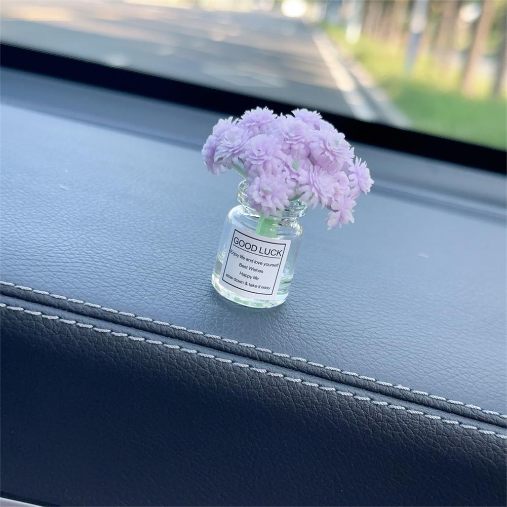 Мини-украшения для автомобиля, ваза Babysbreath Jasmine, стеклянная ваза, микропейзаж, кролик, консоль для украшения салона автомобиля