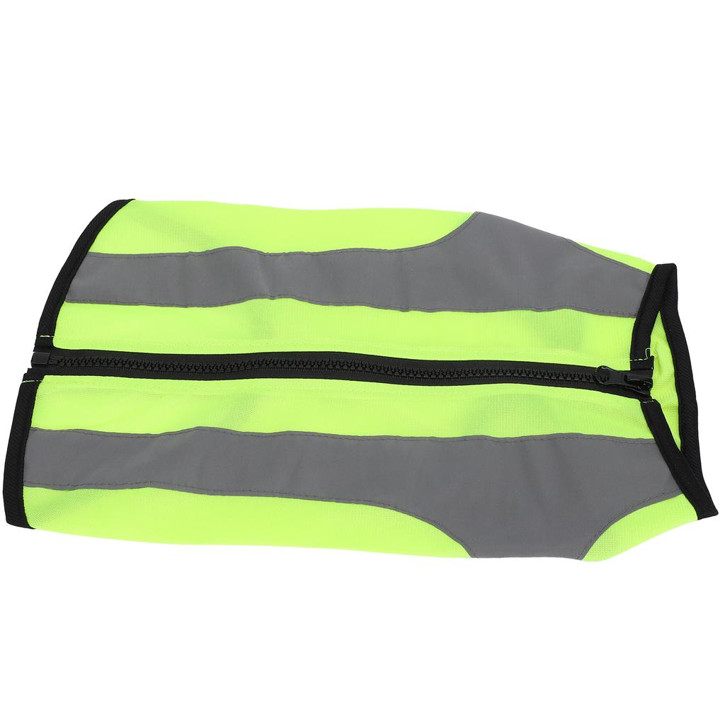Pet Night Safety Clothing Glowing Jacket Lightweight Reflective Vest Zipper for DogsFluorescence Green S