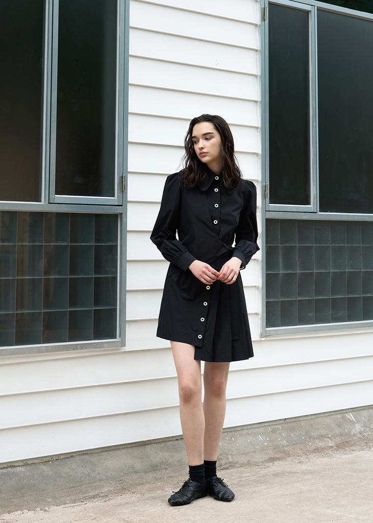 Rood Pleated Trench Mini Dress