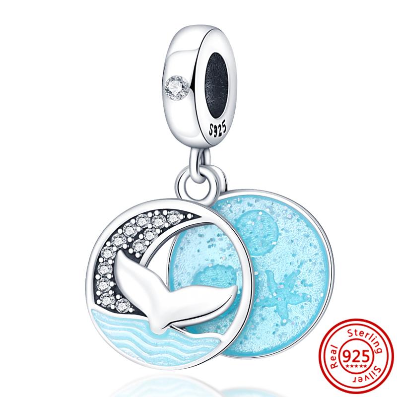 925 Silver Charms Bead Elephant Dolphin Shell Charm Bead Pendant Fits Bracelet Womens Jewelry Gifts