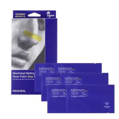 Маска для носа Blackhead Melting Clear Nose Pack Step One, смягчающая кожный жир, 6 упаковок