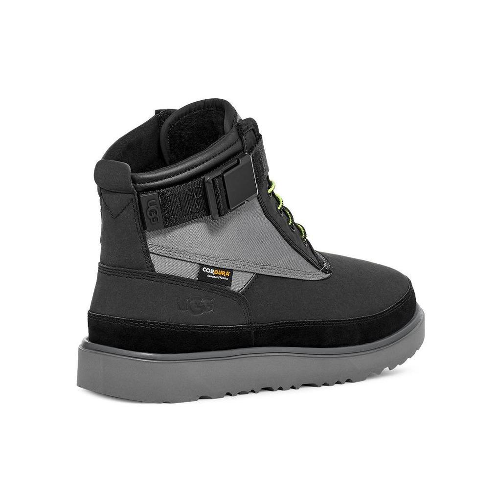 UGG Кроссовки Highland Leather Round Toe Buckle High Top для мужчин, черные 1143985-BLK