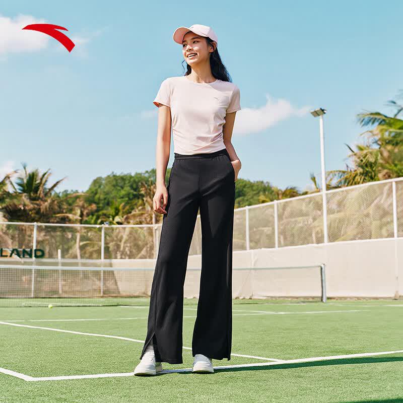 Anta Women's Casual Wide-Leg Split Straight Pants