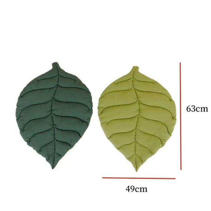 Cat Bed Mats Soft Cotton Leaf Shaped Kitten Cat Puppy Dog Bed Mat Sleep Blanket Home Pets Double Sided Pad Floor Rugs Washable