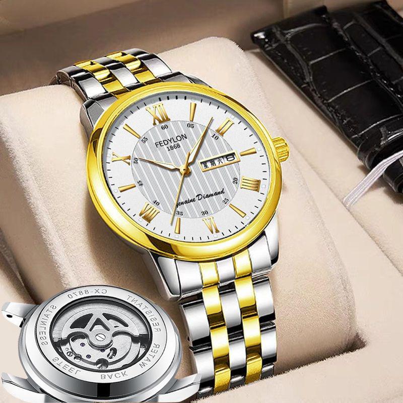 Watch Men's True Tourbillon Fully Automatic Non-Mechanical Watch Double Calendar Waterproof Brand Trendy Men's Watch