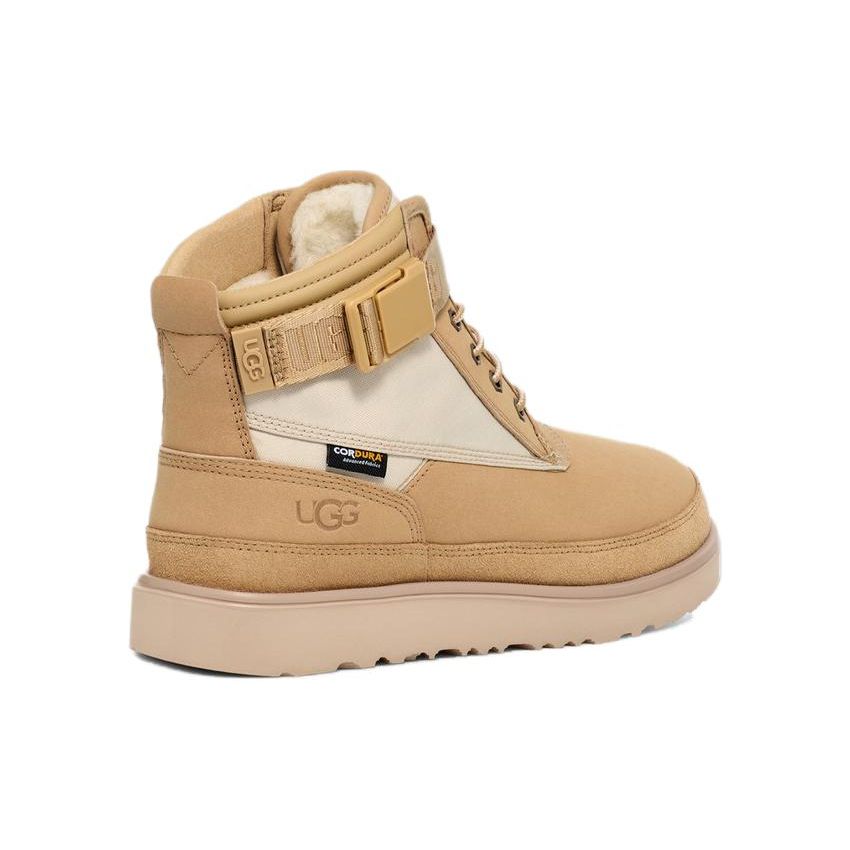 UGG Highland Utility Strap Suede Round Toe Lace-Up High-Top Sneakers Men Sneakers Brown 1143985-SSAL