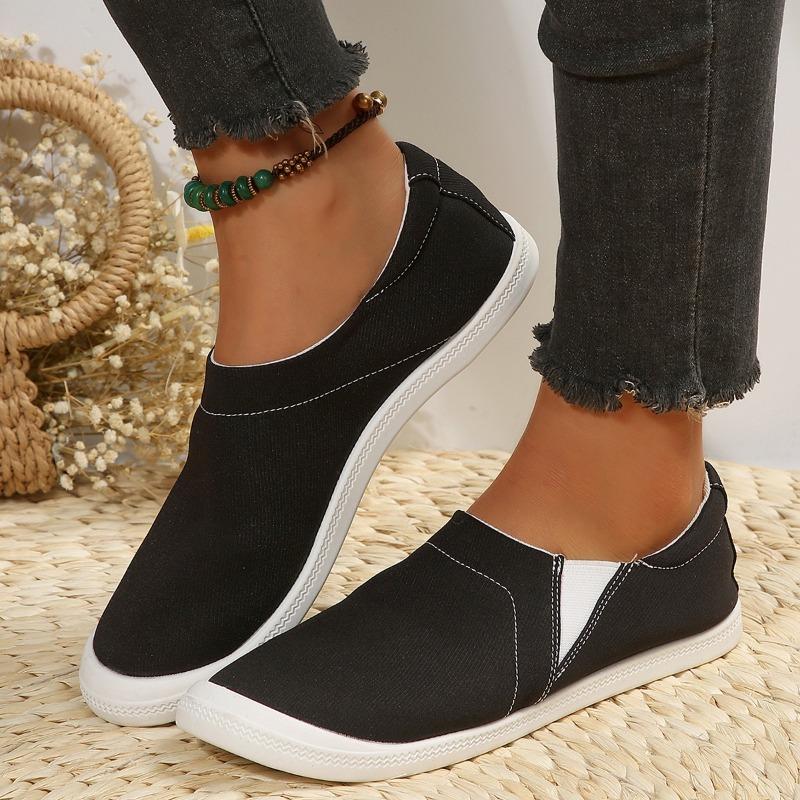 Women's Casual Single Shoes New Foot Cover Canvas Breathable Flat-bottomed Toe Shoes