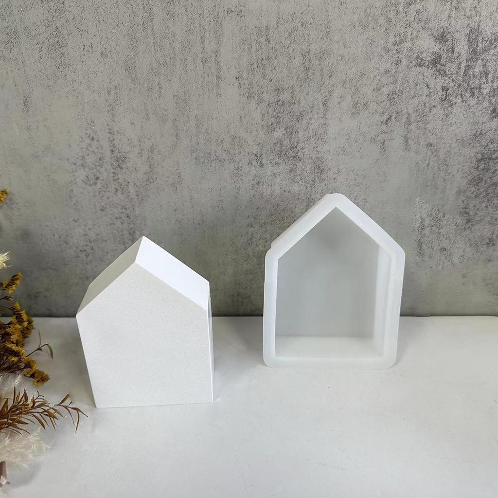House Shape Candle Mould Handmade Small House Silicone Mold Resin Mould Scented Candle Making Mold for DIY Decoration