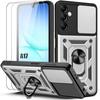 Protective Case - BOOLING - for Samsung Galaxy A17 4G/5G - Silver - Camera Protection - 2 Tempered Glasses