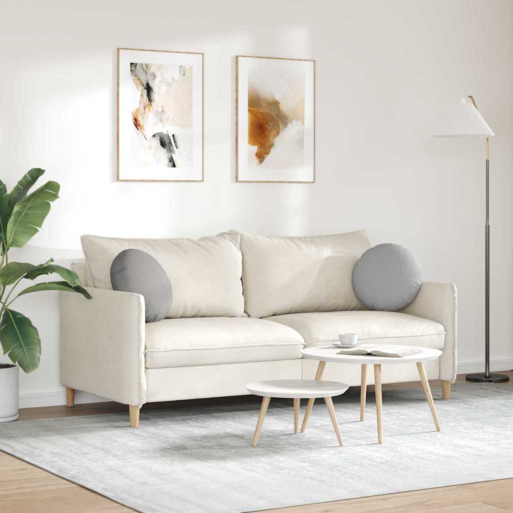 Seat Cushion 2 pcs Cloud Grey Ø40 x 13 cm Fabric