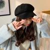 Hat Women's Autumn and Winter New Korean Version Solid Color Suede Octagonal Hat Men's Trendy British Retro Outdoor Newsboy Painter Hat