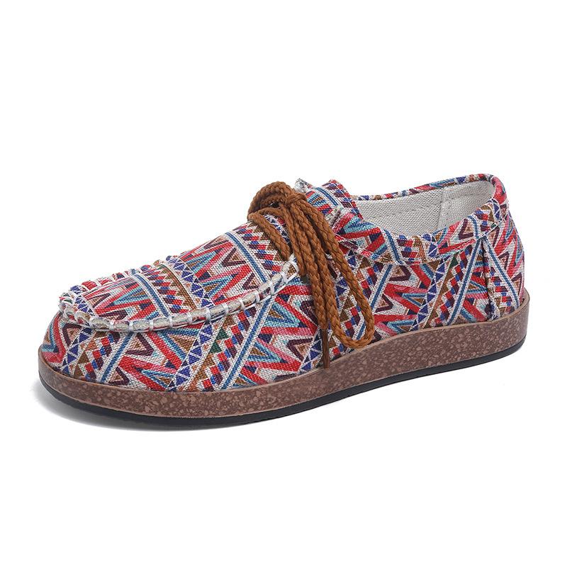 Модная обувь женская 2025 шнуровка женские балетки модный принт горячая распродажа большой размер бестселлер легкая уличная повседневная плоская одинарная обувь